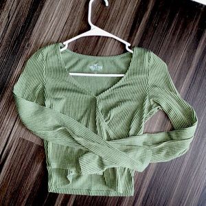 Green Hollister Long Sleeve Shirt